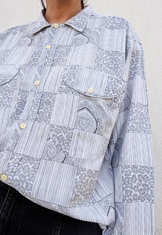 VINTAGE PATTERNED OVERSIZED SHIRT