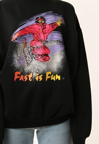 90S VINTAGE OLDSCHOOL SNOWBOARDING COTTON/A SWEATSHIRT 16155