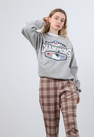 VINTAGE NFL LARGE GREY PRINTED SWEATSHIRT