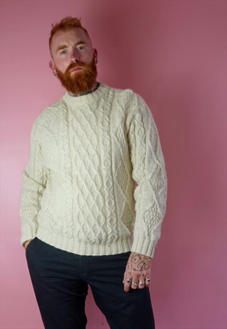 VINTAGE CREAM LARGE KNIT JUMPER
