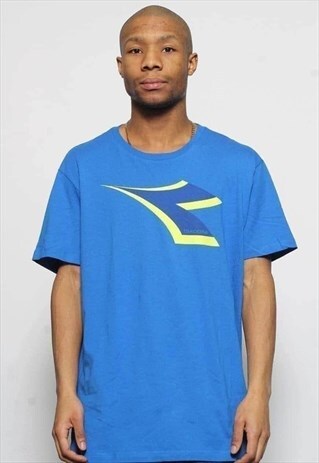 VINTAGE DIADORA LOGO T-SHIRT BLUE