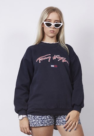 VINTAGE 90'S TOMMY HILFIGER CLASSIC NAVY SWEATER