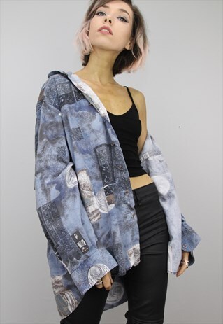 VINTAGE 80S/90S OVERSIZED PATTERNED SHIRT