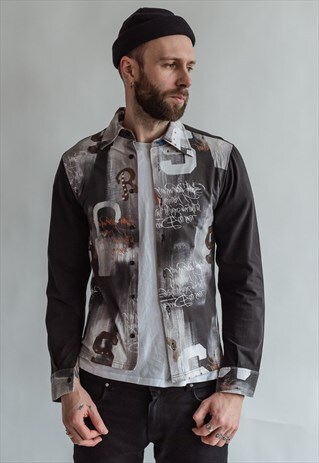 VINTAGE 80S FUNKY PATTERNED SHIRT