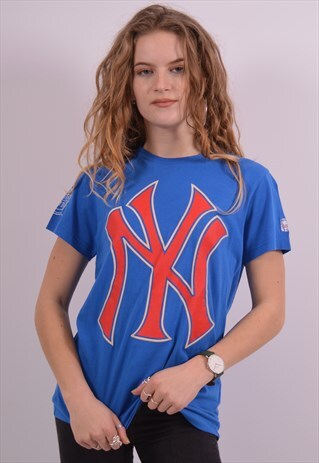 VINTAGE MAJESTIC T-SHIRT TOP BLUE