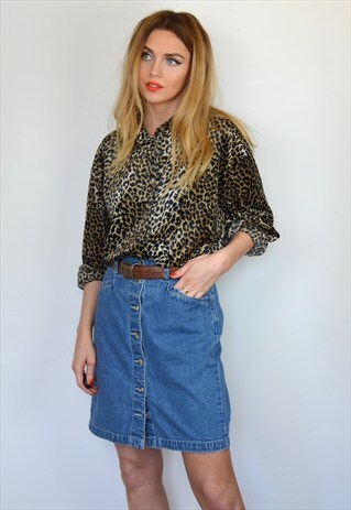 VINTAGE 90S VELVET LEOPARD PRINT OVERSIZED SHIRT