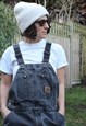 VINTAGE 1990S CARHARTT DENIM DUNGAREES IN WASHED GREY