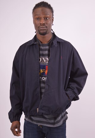 VINTAGE POLO RALPH LAUREN HARRINGTON JACKET NAVY BLUE