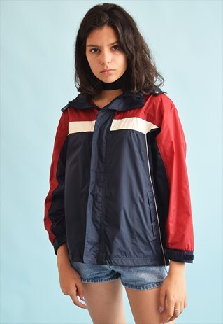 90's retro athleisure sports waterproof rain jacket ...