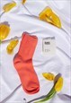 BRIGHT CORAL COLOUR BLOCK SOCKS