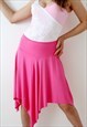 MORGAN DE TOI Y2K ASYMMETRIC MIDI SKIRT BUBBLEGUM BARBIE 
