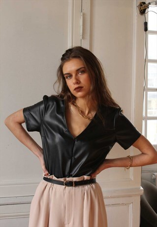 FAUX LEATHER SHIRT