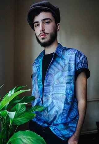 VINTAGE ABSTRACT PATTERNED COLORFUL SHIRT