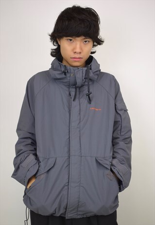 VINTAGE 90S CARHARTT GREY HOOD JACKET