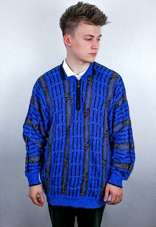 VINTAGE CARLO COLUCCI PATTERN KNIT JUMPER