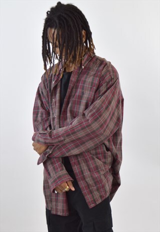 VINTAGE 90S MAROON CHECKERED RALPH LAUREN BLAKE SHIRT
