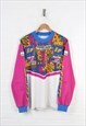 Vintage Fleece Sweater Brema Ski 80s Pattern Multi Large
