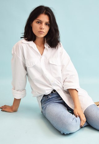90'S RETRO NEUTRAL MINIMALIST OVERSIZED DADS SHIRT TOP