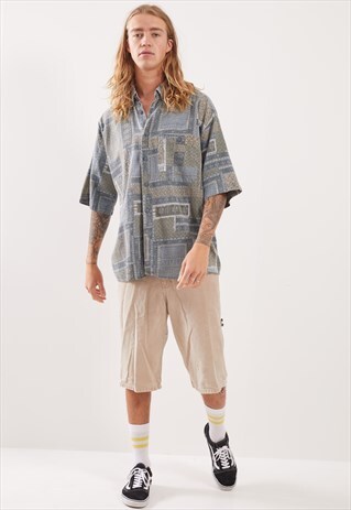 VINTAGE PATTERNED FESTIVAL SHORT SLEEVE SHIRT