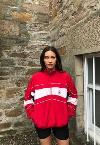 VINTAGE LE COQ SPORTIF WINDBREAKER FESTIVAL SHELL JACKET RED