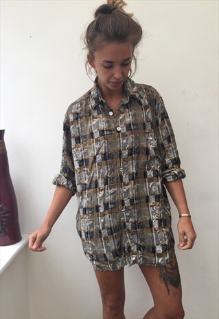 CRAZY PATTERNED OVERSIZED RETRO VINTAGE FESTIVAL SHIRT
