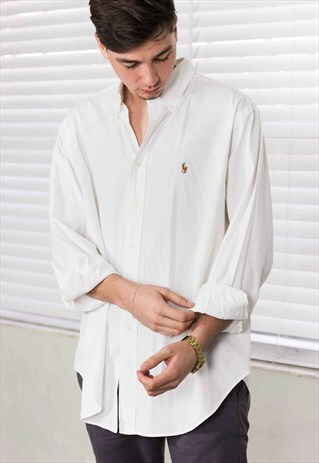 VINTAGE RALPH LAUREN SHIRT LOGO 90S XL 9.7