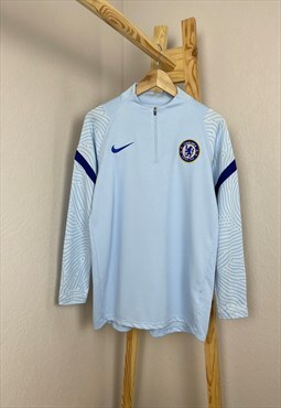 Mens NIKE FC Chelsea Soccer Jersey 1/4 Zip Long Sleeve