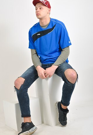 VINTAGE JAKO ROUND NECK T-SHIRT IN BLUE