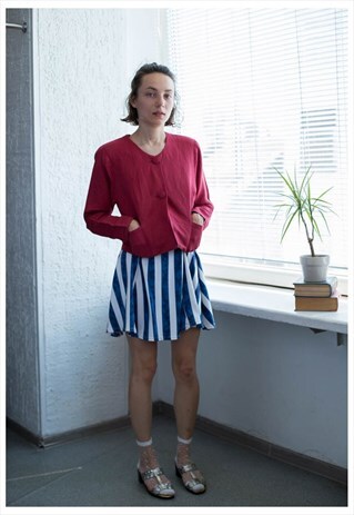 VINTAGE 80'S PINK/RED LINEN JACKET
