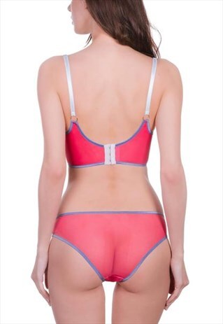 LOVEJILTY SEE-THOUGH SLIP PANTIES FUCHSIA TULLE