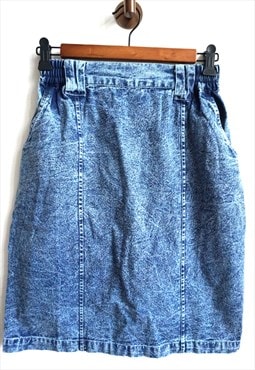 Vintage Denim Skirt, Mini, High waist