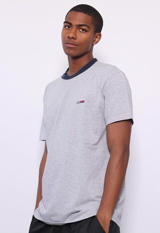 VINTAGE TOMMY HILFIGER CHEST LOGO T-SHIRT GREY