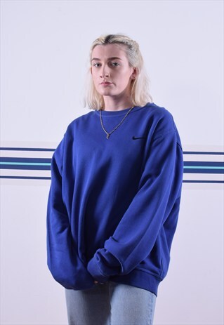 BLUE NIKE EMBROIDERED SWEATSHIRT