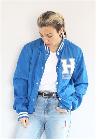 VINTAGE 1990S COLLEGE WINDBREAKER BOMBER JACKET