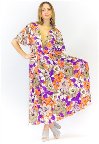 VINTAGE JAEGER FLORAL MAXI DRESS