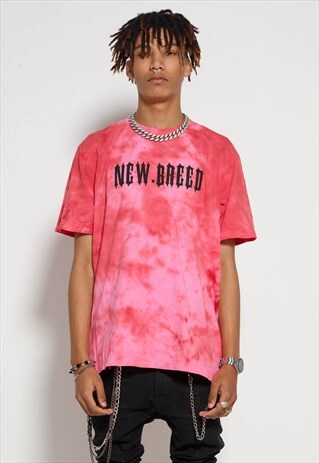 VINTAGE RED TIE DYE GOTHIC CORE T-SHIRT