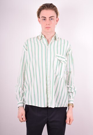 ARMANI MENS VINTAGE SHIRT MEDIUM GREEN 90S