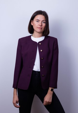 VINTAGE PURPLE BUTTON UP BLAZER