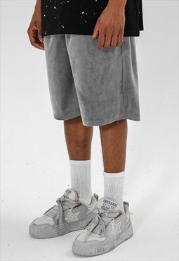 Grey Velvet Relaxed Fit shorts
