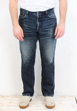 Stonewashed Vintage Men W36 L34 Regular Straight Jeans Denim