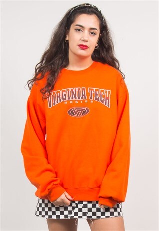 VINTAGE ORANGE VIRGINIA TECH PRINT SWEATSHIRT