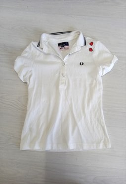 00's Fred Perry Amy Winehouse Polo Shirt White 