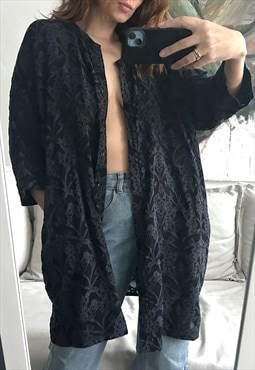 Boho Embroidered Floral Cardigan / Kimono / Jacket - XXL