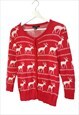 VINTAGE  CARDIGAN CHRISTMAS FOREVER 21 IN RED M