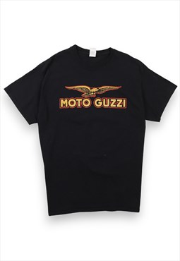 Black Moto Guzzi logo T-shirt