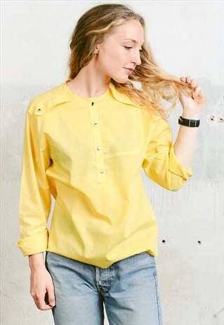 VINTAGE 90S YELLOW COTTON TOP