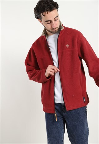 VINTAGE TIMBERLAND FLEECE RED GREY