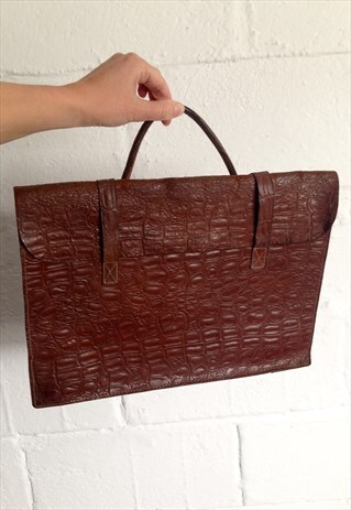 VINTAGE CROC LEATHER BAG