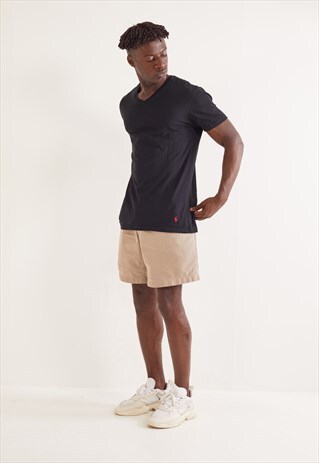 VINTAGE RALPH LAUREN V-NECK T-SHIRT BLACK