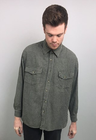 VINTAGE 90S GREEN FLANNEL SHIRT